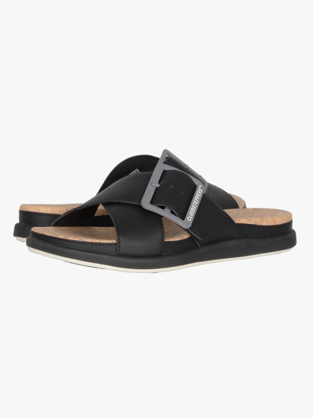 Cloudsteppers by Clarks womens Step June Shell Sandals Black Size 7